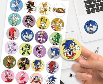 MARKOWE NAKLEJKI SONIC SUPER JAKOŚĆ 24SZT