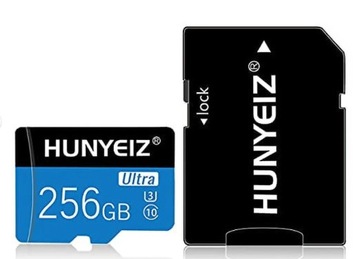 Карта Micro SD с адаптером класса 10, емкостью 256 ГБ