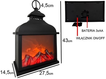 LAMPION DLA MAMY DEKORACYJNY LED OZDOBNY LATARENKA NA BATERIE DUŻY KOMINEK
