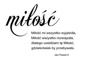 naklejka napis Miłość cytat na tablicę lustro ściankę balonową 60 cm