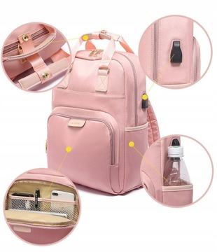 Рюкзак JQ Stella для ноутбука 15,6 дюйма с USB, розовый