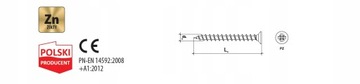WKRĘTY HARTOWANE DO DREWNA 4,5x16 mm OCYNK 1kg