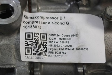 фото thumb №9, Bmw 4 g23 насос кондиціонера 6994082 клімат компресор компресор denso 63at -