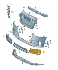 Купити Решітка zaślpeka бампера перед ліва audi a1 przedlift aso оригінал, фото thumb