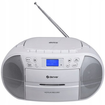 Бумбокс Радио CD ДЕНВЕР кассеты DAB+ FM AUX USB BT БЕЛЫЙ Подарок на первое причастие