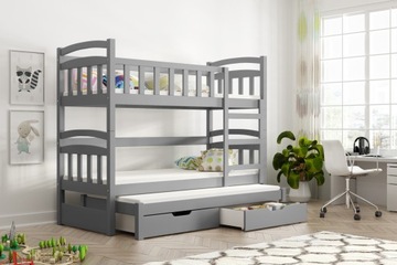 Двухъярусная кровать для троих детей DAWID MINI 160x75 + матрасы