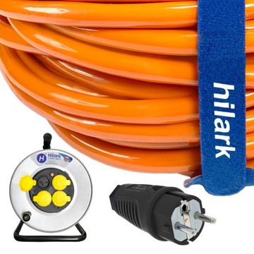 PRZEDŁUŻACZ BĘBEN METAL 4gniazda H07BQ-F 3x2,5 PUR WYTRZYMAŁY 30M