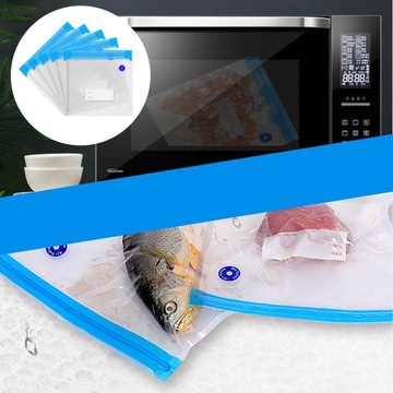 5 упаковок прозрачных многоразовых вакуумных пакетов.