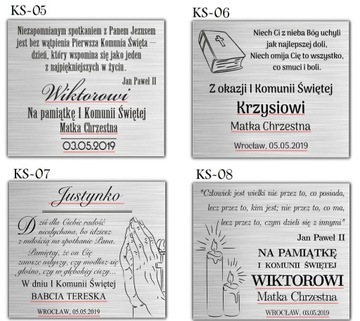 PAMIĄTKA PIERWSZEJ KOMUNII ŚWIĘTEJ SREBRNY OBRAZEK PREZENT GRAWER DEDYKACJA
