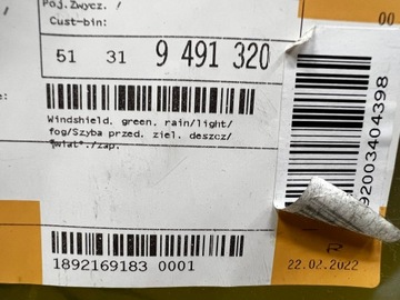 фото thumb №6, Стекло перед передняя лобовое bmw x3 g01 рестайлинг новая oem