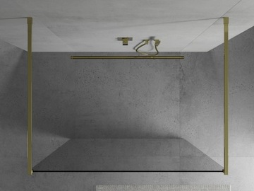 MEXEN KIOTO ŚCIANKA PRYSZNICOWA WOLNOSTOJĄCA 180 x 200 ZŁOTA szkło 8 mm
