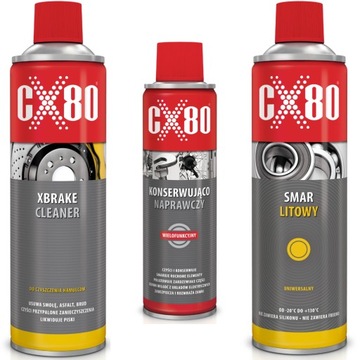 CX80 ZMYWACZ + SMAR + KONSERWACJA SPRAY DO METALU ZESTAW UNIWERSALNY 1,35L