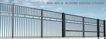 современные ворота, металлический забор, панель Gobe