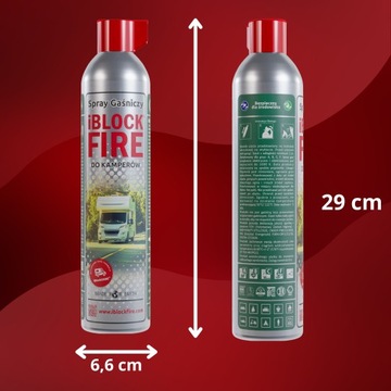 GAŚNICA PIANOWA ABCF+E 100%BIO 0,6L. iBlockFIRE SPRAY GAŚNICZY DO KAMPERÓW