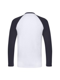 Fruit of the Loom Koszulka z długim rękawem Unisex Baseball BIAŁO Granatowa