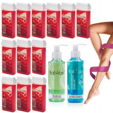 12x гель WAX Roll STRAWBERRY до и после депиляции