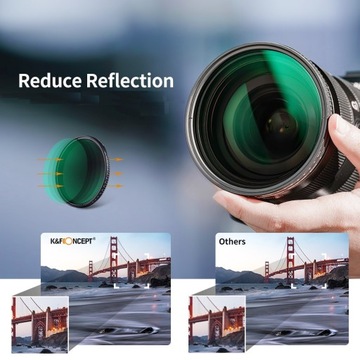 K&F CONCEPT ФЕЙДЕРНЫЙ ФИЛЬТР СЕРЫЙ РЕГУЛИРУЕМЫЙ ND3-ND1000 37 мм 37 мм