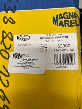 фото thumb №3, Лампа комбинированная фара левый зад mercedes vito 7140982902