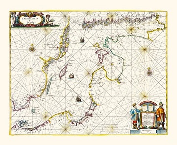 Старая карта - Балтийское море - Янссен 1650 - 70x50см