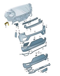 фото thumb №1, Направляющая направляющая бампера vw t-roc задняя левая 2ga807393