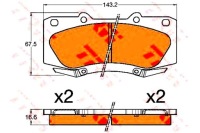 фото thumb №2, Trw комплект гальмівних колодок ham. перед toyota hilux vii 2.
