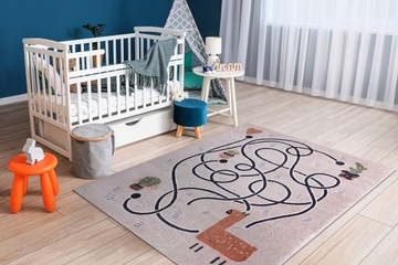 DYWAN DZIECIĘCY FUN 180x270 cm GRA LAMA beż #O554