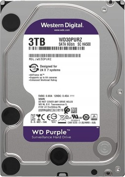 Внутренний жесткий диск WD Purple 3 ТБ WD30PURZ