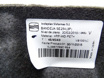 фото thumb №8, Полиця багажника зад задня seat ibiza iv рестайлінг 3d 6j3867769c