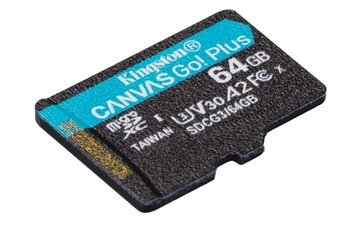 Карта памяти Kingston microSD Canvas Go! Плюс 64 ГБ, класс 10, UHS-I + адаптер