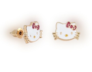 Золотые серьги-гвоздики Hello Kitty Kitty