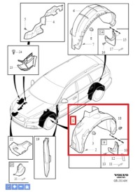 фото thumb №1, Подкрылок передние левая volvo xc70 08-16