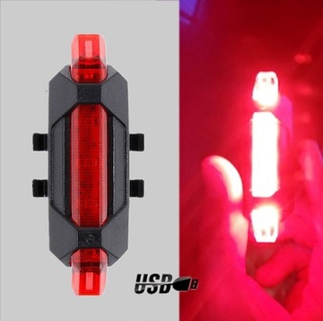 Zestaw LED Tył Przód na USB lampka rowerowa E100