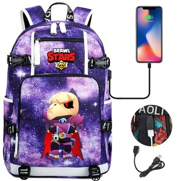 Рюкзак Raven Brawl Stars Crowbone с USB-зарядкой. Большая емкость