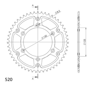 Звездочка SUPERSPROX 52 от KTM SX-F EXC 350 525 530