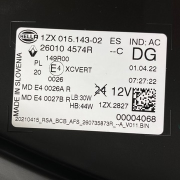 фото thumb №16, Новая оригинальный номер лампа правый перед renault megane e-tech