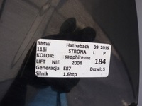 фото thumb №6, Крышка зад чёрный sapphire металлик bmw 118i e87