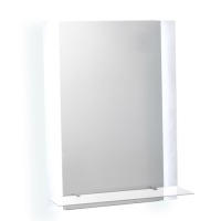 ЗЕРКАЛО СВЕТОДИОДНОЕ 60x80 с ЧАСАМИ, ВЫКЛЮЧАТЕЛЕМ И ПОЛКОЙ