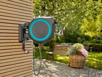 Bęben naścienny Gardena RollUp M/L wąż 25m 13mm Odporny na mróz Całoroczny