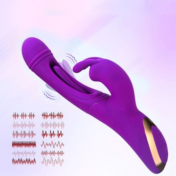 WIBRATOR DAMSKI Z TRZEPOCZĄCYM JĘZYKIEM 3W1 SEX GADŻET EROTYCZNY DLA PAR