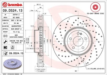 фото thumb №11, Brembo 09.d524.13 диск тормозная