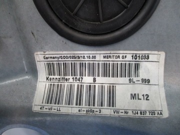 фото thumb №4, Vw bora i 4d sedan подъемник стекла перед левый 1j4837755e электрический