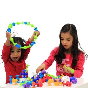 Przyssawki Fat Brain Toy Squigz Klocki 22 szt START Gra Silikon EDU