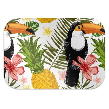 Do sypialni winylowa mata ochronna Tukan i Ananas