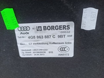 фото thumb №6, Audi a7 боковина багажника левый обивка 4g8863887c