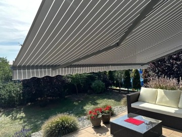 Террасная маркиза АНТРАЦИТ 400х300 Grey Stripes STD