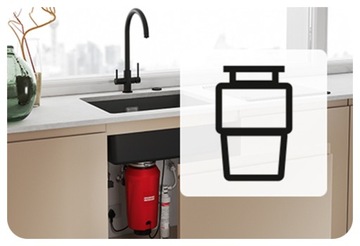 Измельчитель отходов FRANKE Elite SlimLine 125 1,25 л.с. Пневматический переключатель