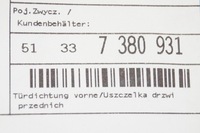 фото thumb №6, Прокладка дверь передних bmw x4 f26 51337380931 nowa оригинальная