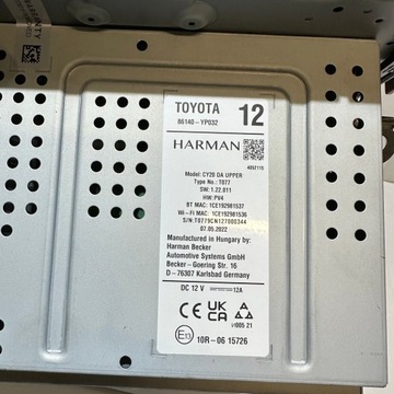 фото thumb №6, Toyota yaris cross радіо навігація екран дисплей панель 86140-yp032