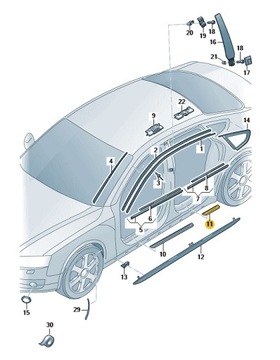 фото thumb №1, Планка пороговая надпись s-line зад левая audi a7 c7