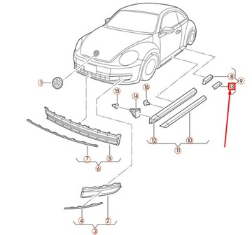 фото thumb №6, New volkswagen beetle a5 rear правый хром полоса trim 5c5839380